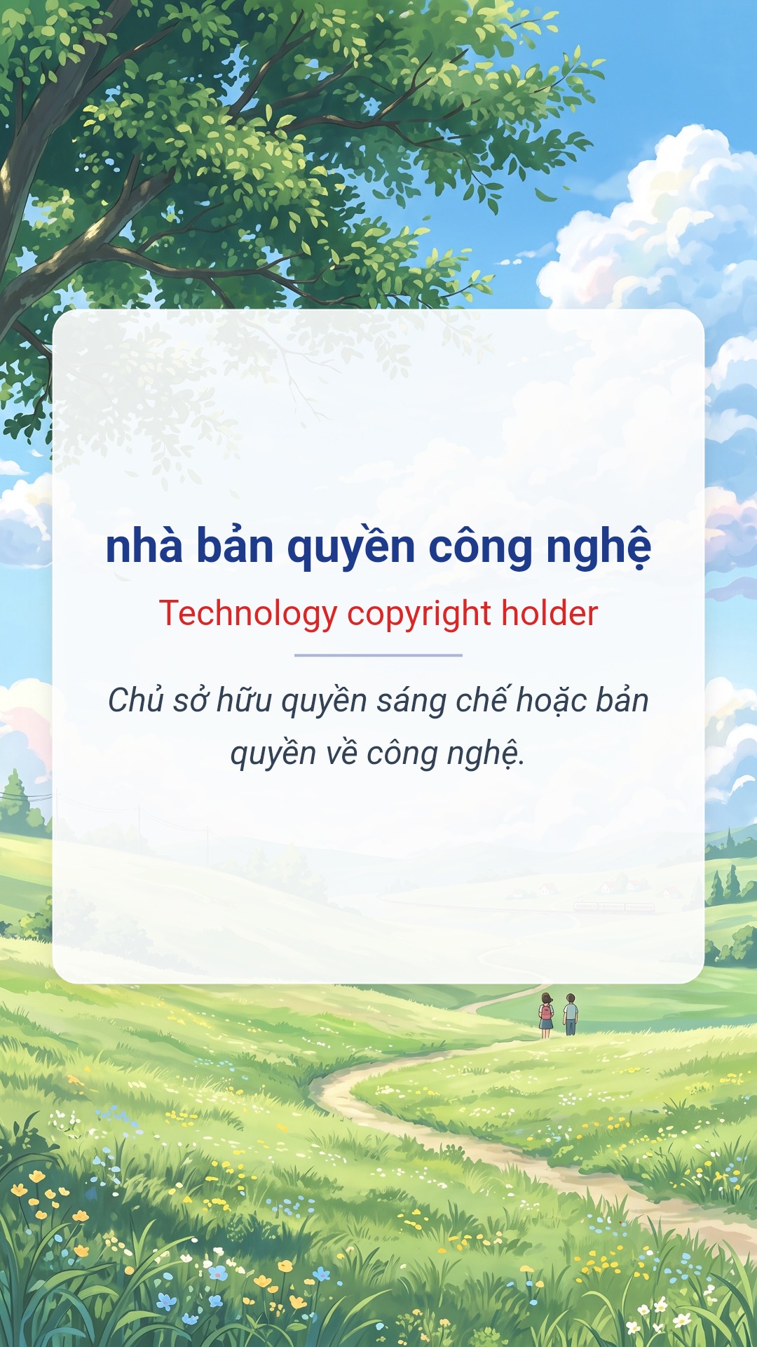 Hình minh hoạ "nhà bản quyền công nghệ" tiếng Anh là "Technology copyright holder"