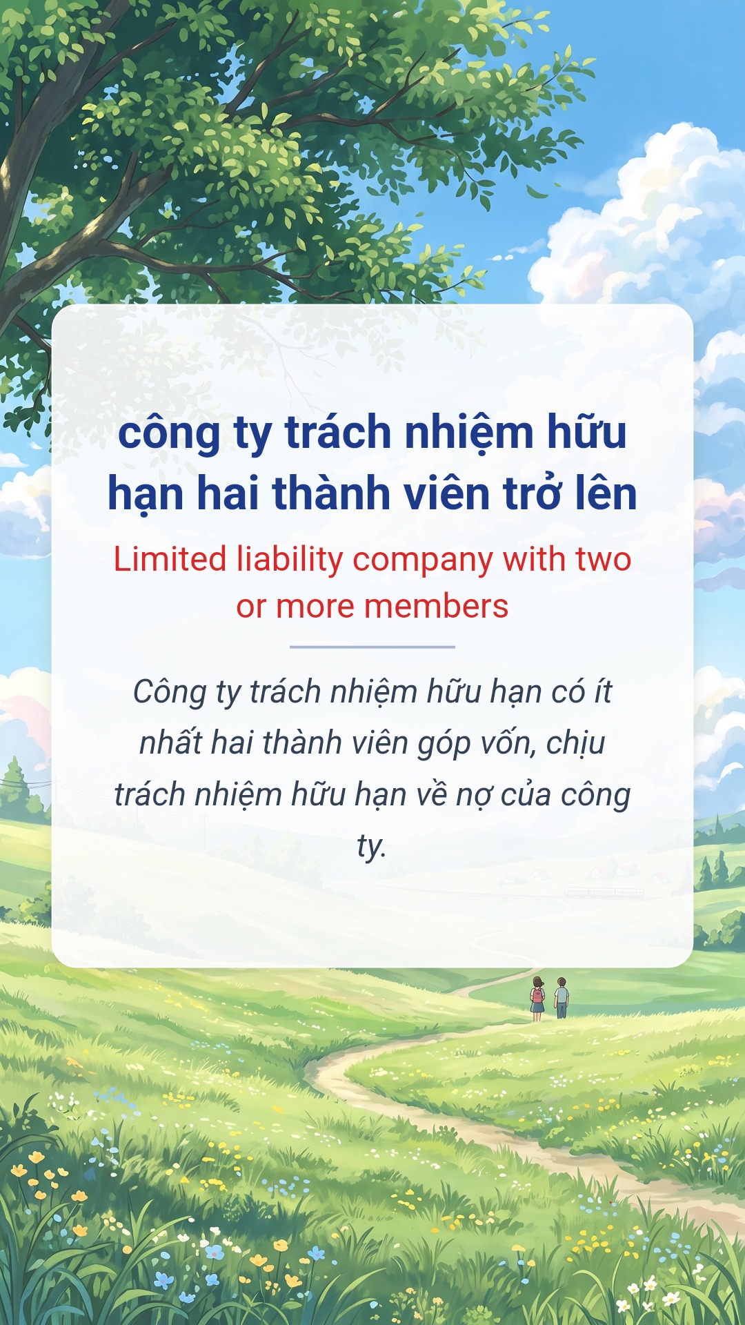 Hình minh hoạ "công ty trách nhiệm hữu hạn hai thành viên trở lên" tiếng Anh là "Limited liability company with two or more members"