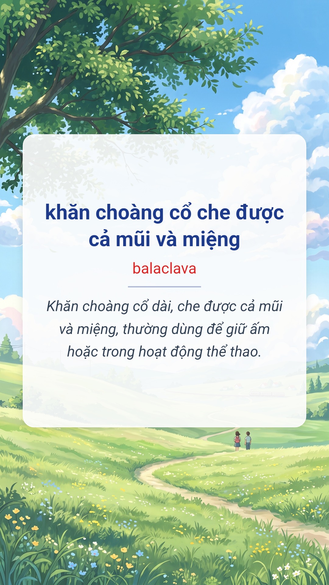 khăn choàng cổ che được cả mũi và miệng tiếng Anh là balaclava Hình minh hoạ "khăn choàng cổ che được cả mũi và miệng" tiếng Anh là "balaclava"