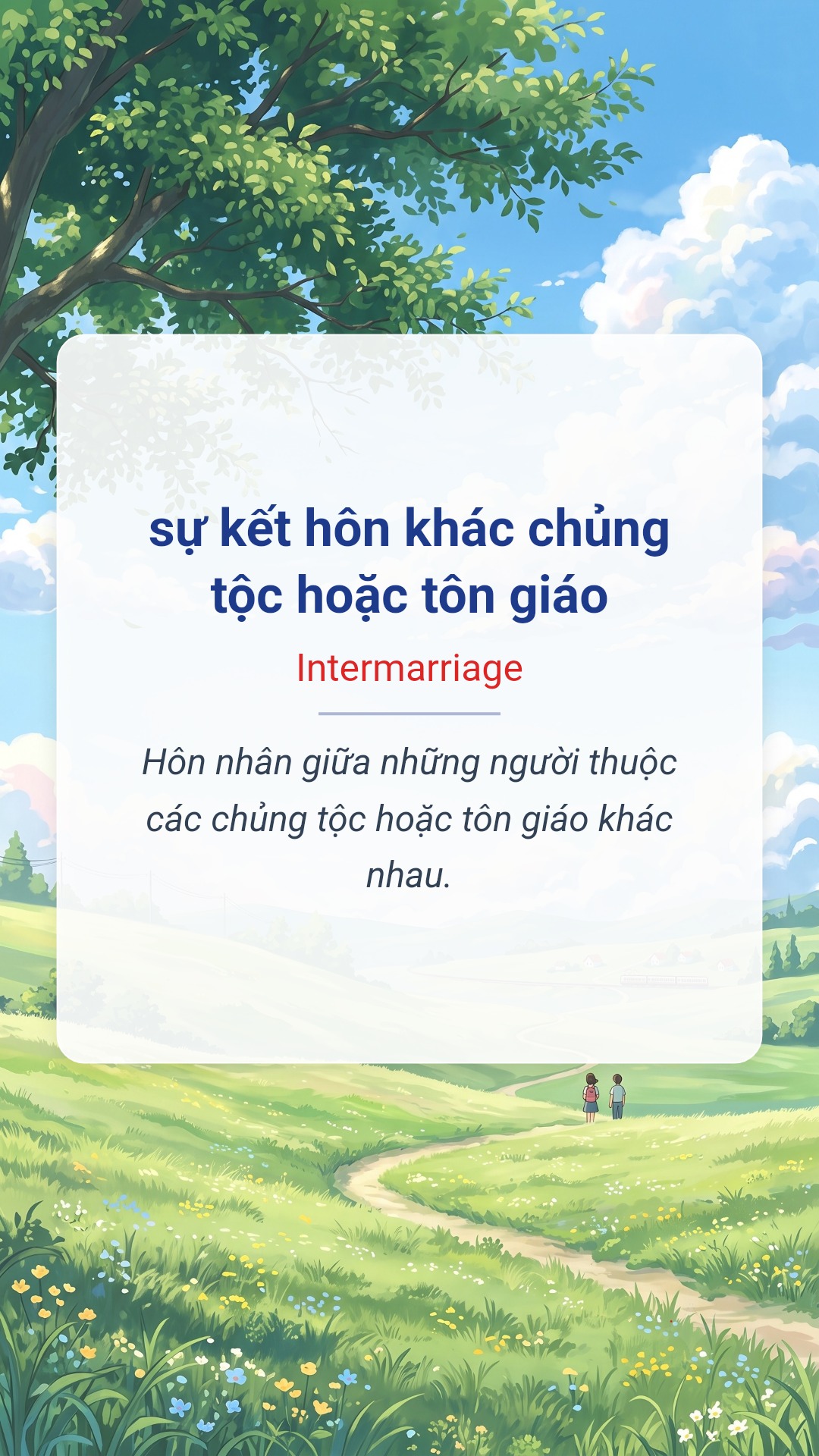 sự kết hôn khác chủng tộc hoặc tôn giáo tiếng Anh là Intermarriage Hình minh hoạ "sự kết hôn khác chủng tộc hoặc tôn giáo" tiếng Anh là "Intermarriage"