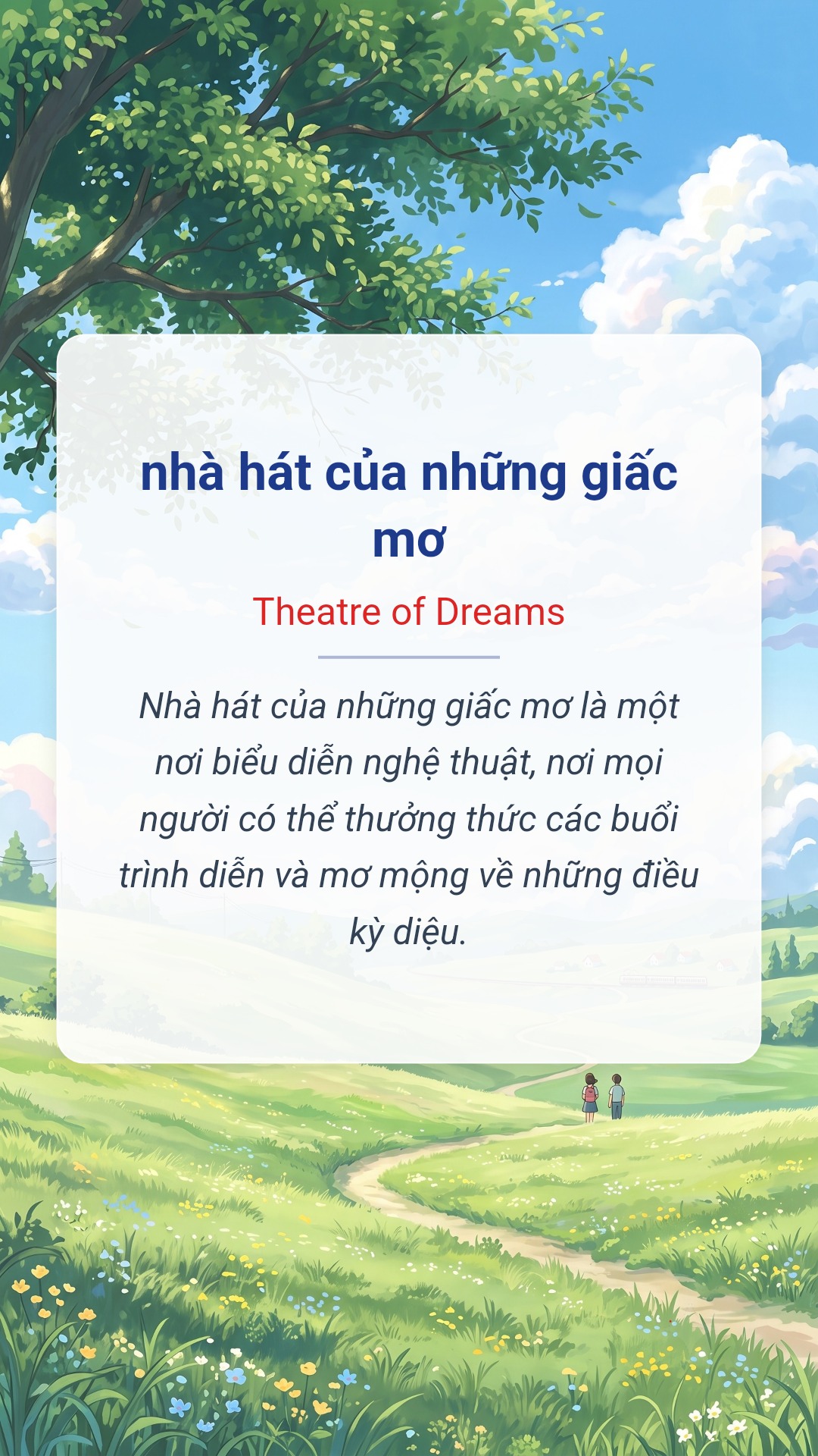 Hình minh hoạ "nhà hát của những giấc mơ" tiếng Anh là "Theatre of Dreams"
