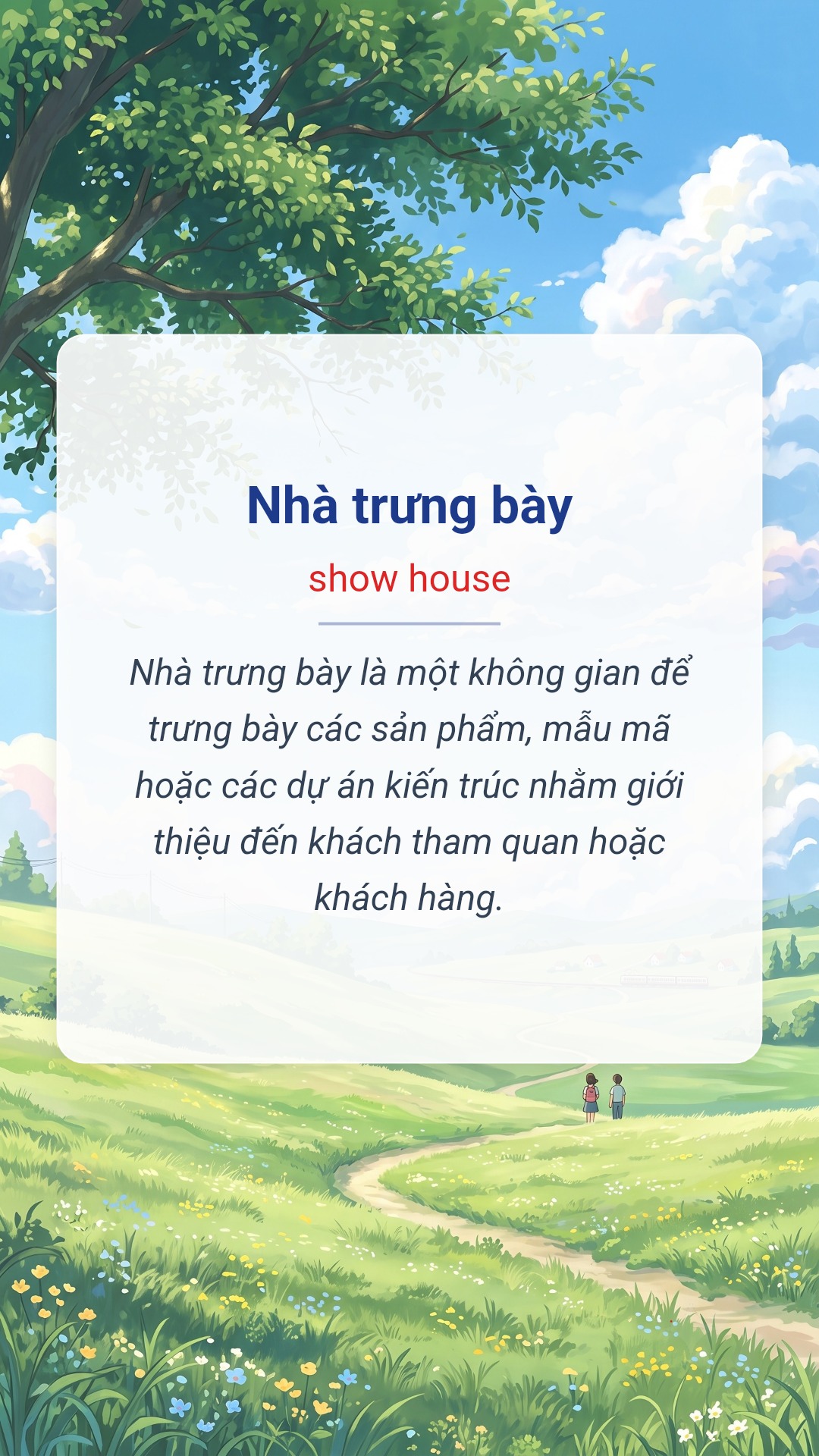 Nhà trưng bày tiếng Anh là show house Hình minh hoạ "Nhà trưng bày" tiếng Anh là "show house"