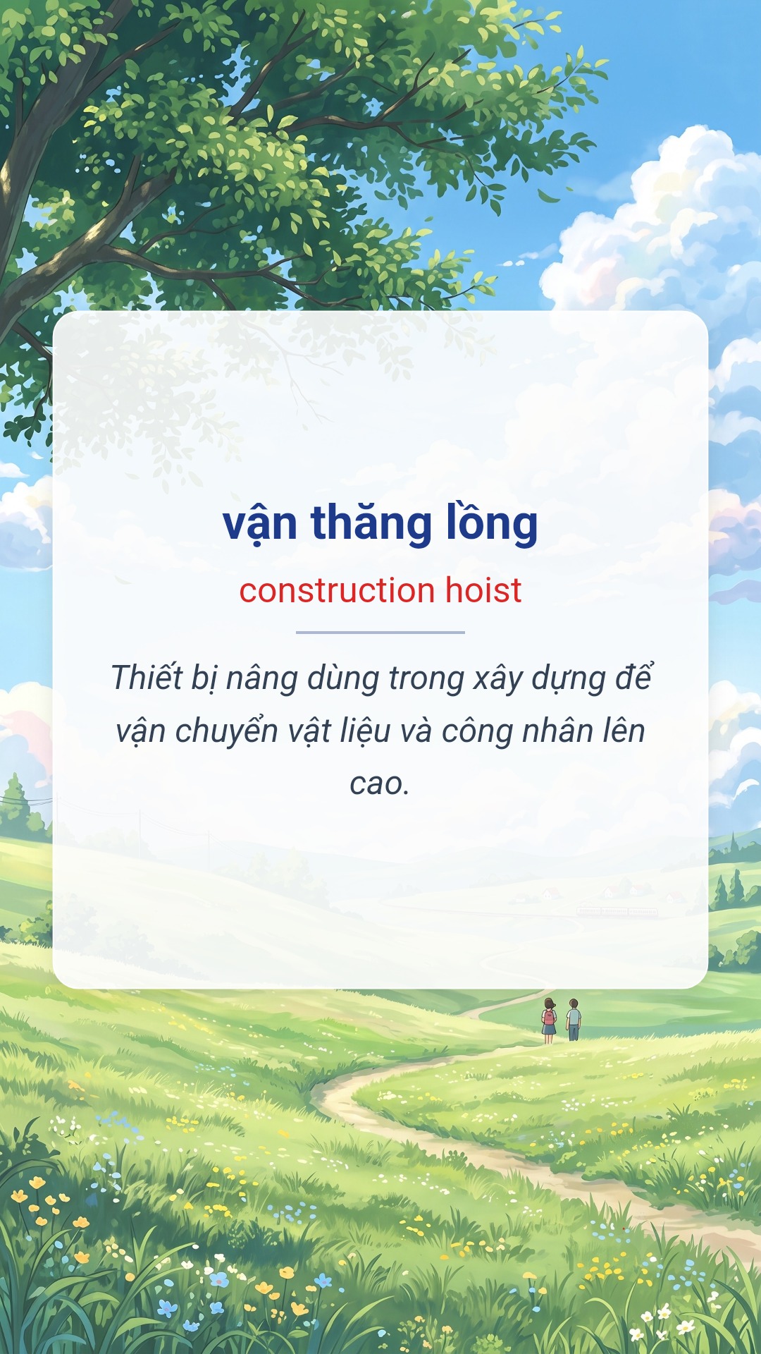 vận thăng lồng tiếng Anh là construction hoist Hình minh hoạ "vận thăng lồng" tiếng Anh là "construction hoist"