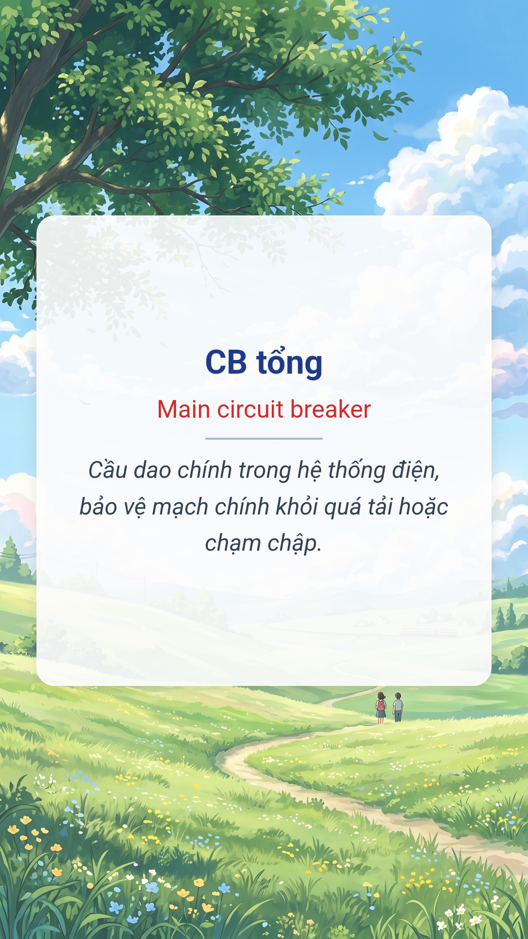 CB tổng tiếng Anh là Main circuit breaker Hình minh hoạ "CB tổng" tiếng Anh là "Main circuit breaker"