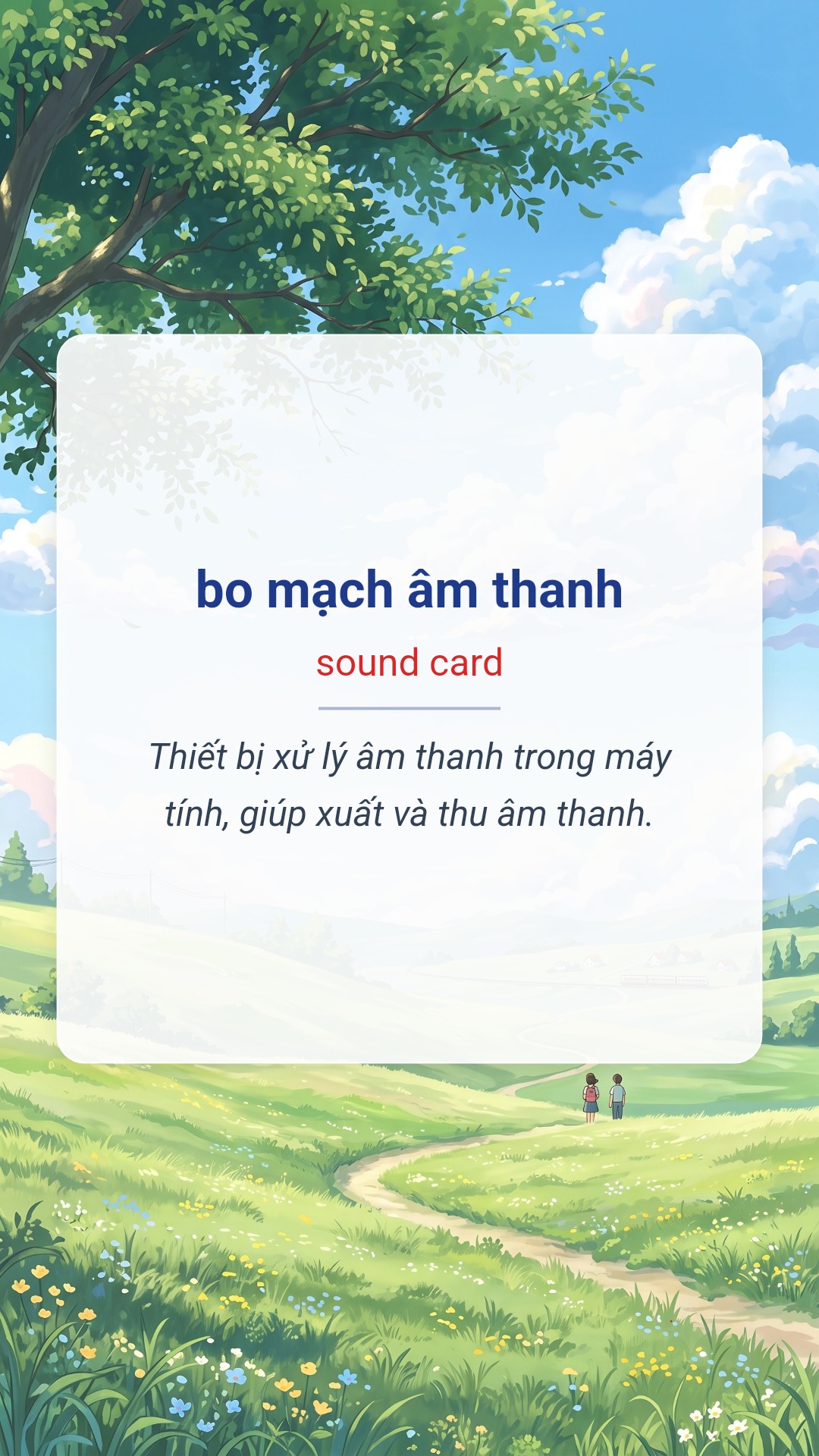 bo mạch âm thanh tiếng Anh là sound card Hình minh hoạ "bo mạch âm thanh" tiếng Anh là "sound card"