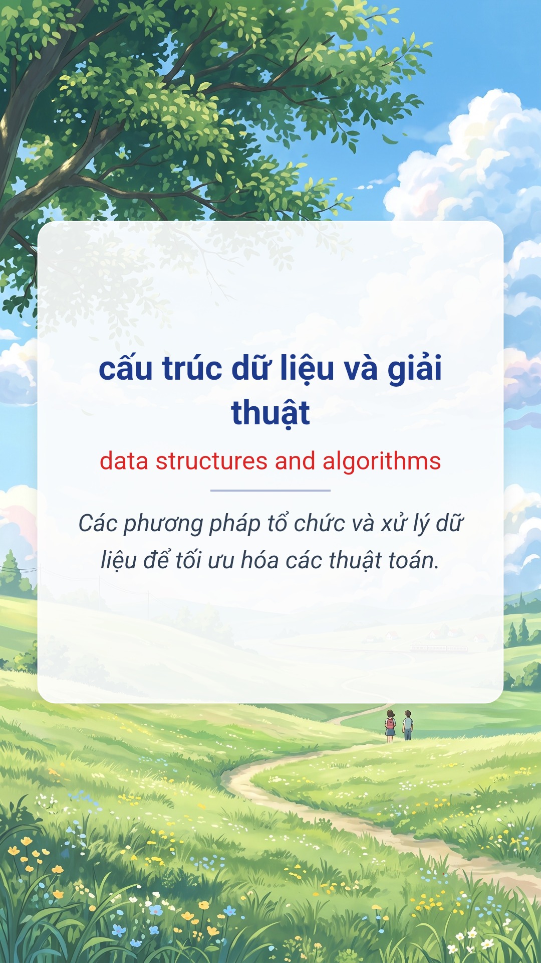 Hình minh hoạ "cấu trúc dữ liệu và giải thuật" tiếng Anh là "data structures and algorithms"