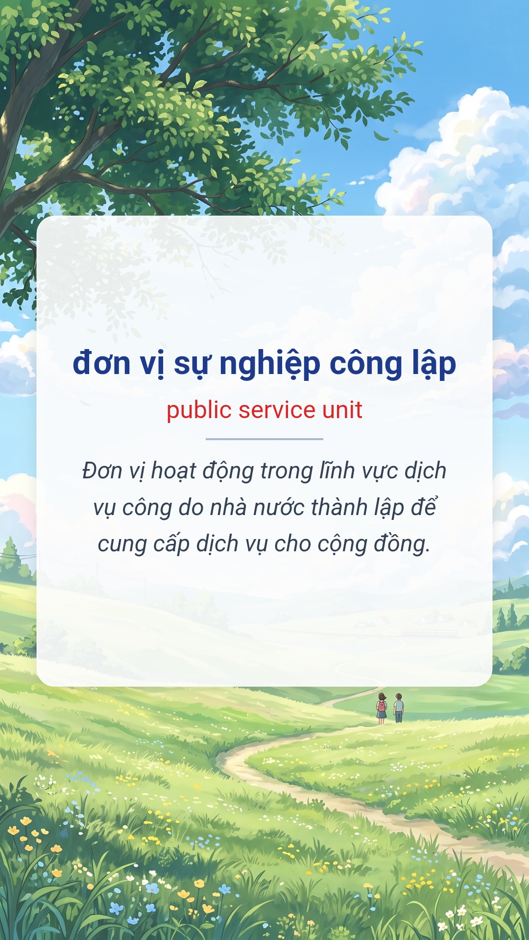 Hình minh hoạ "đơn vị sự nghiệp công lập" tiếng Anh là "public service unit"