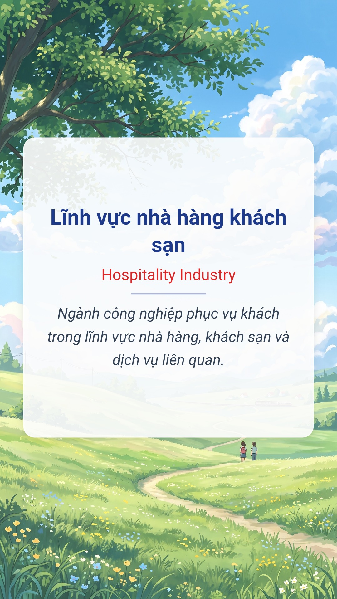 Hình minh hoạ "Lĩnh vực nhà hàng khách sạn" tiếng Anh là "Hospitality Industry"