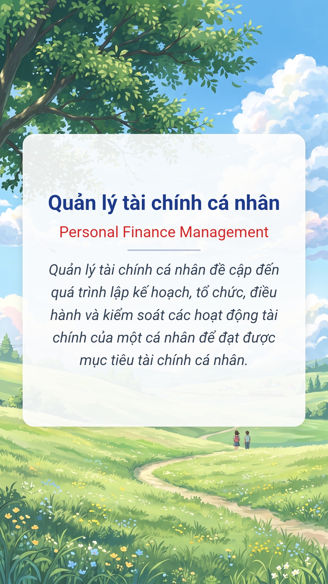 Hình minh hoạ "Quản lý tài chính cá nhân" tiếng Anh là "Personal Finance Management"