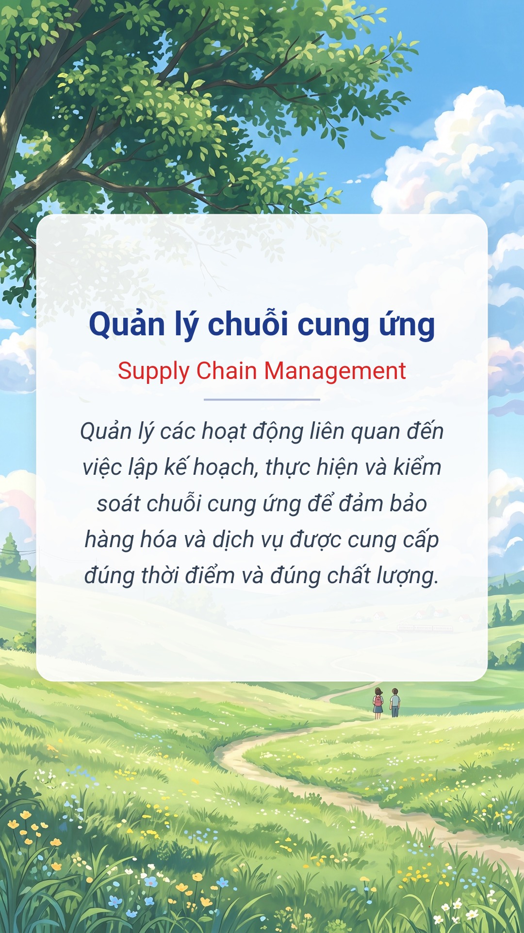 Hình minh hoạ "Quản lý chuỗi cung ứng" tiếng Anh là "Supply Chain Management"