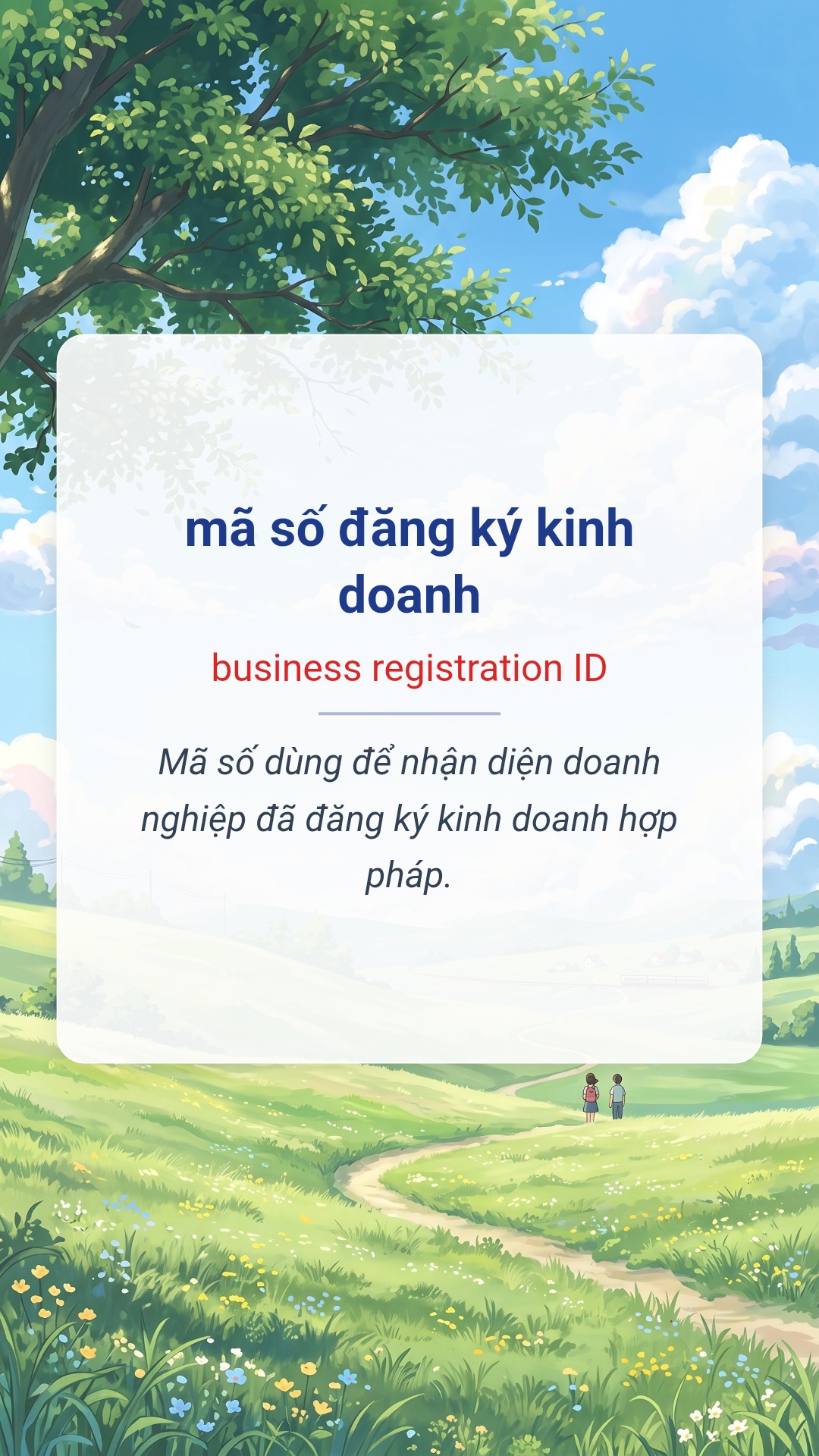 Hình minh hoạ "mã số đăng ký kinh doanh" tiếng Anh là "business registration ID"