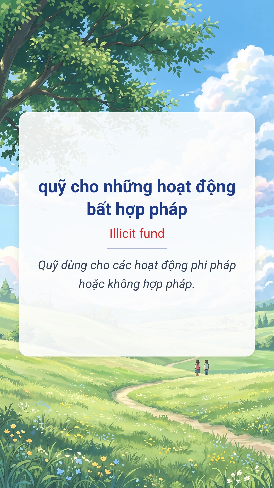 quỹ cho những hoạt động bất hợp pháp tiếng Anh là Illicit fund Hình minh hoạ "quỹ cho những hoạt động bất hợp pháp" tiếng Anh là "Illicit fund"