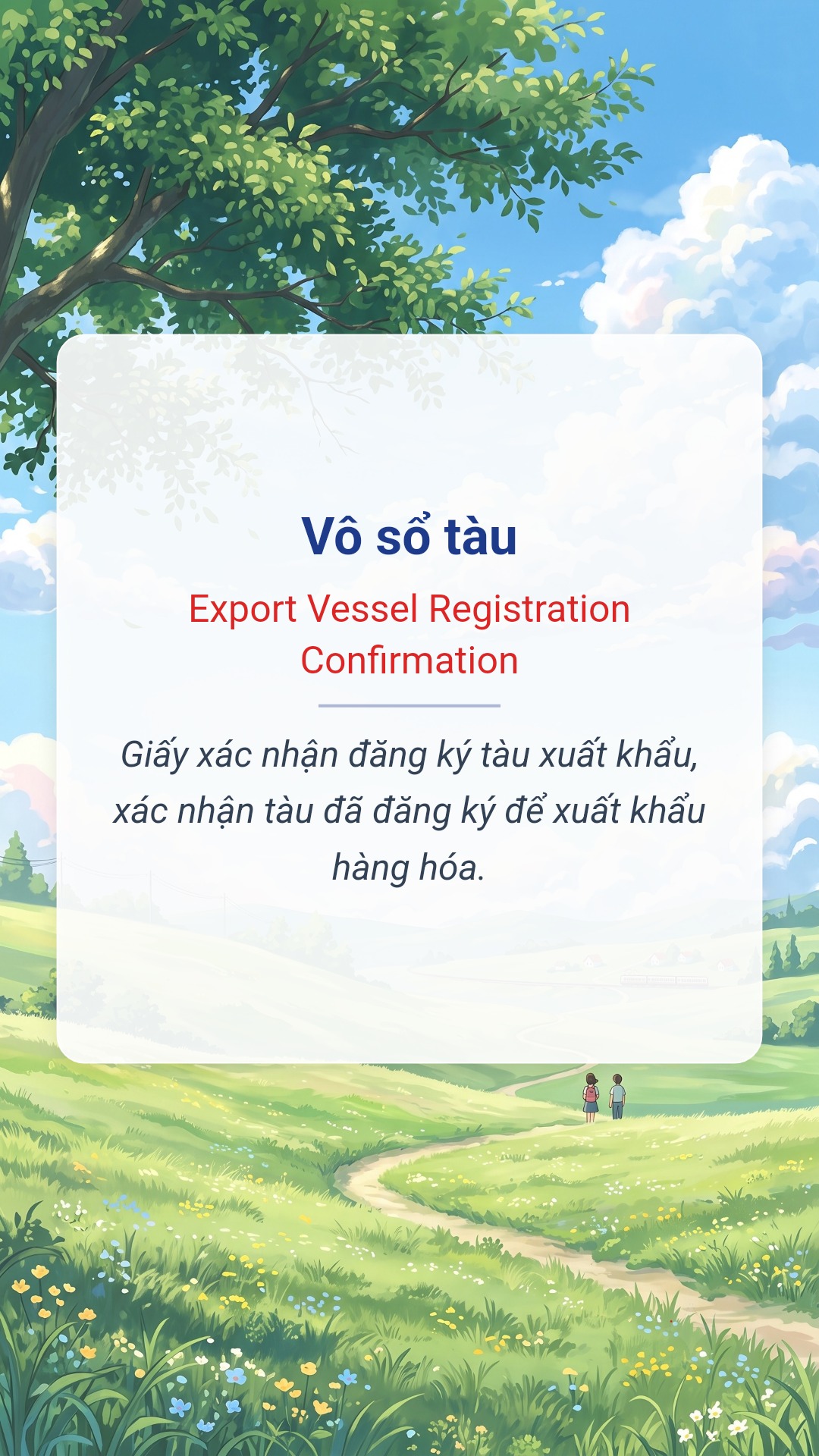 Vô sổ tàu tiếng Anh là Export Vessel Registration Confirmation Hình minh hoạ "Vô sổ tàu" tiếng Anh là "Export Vessel Registration Confirmation"