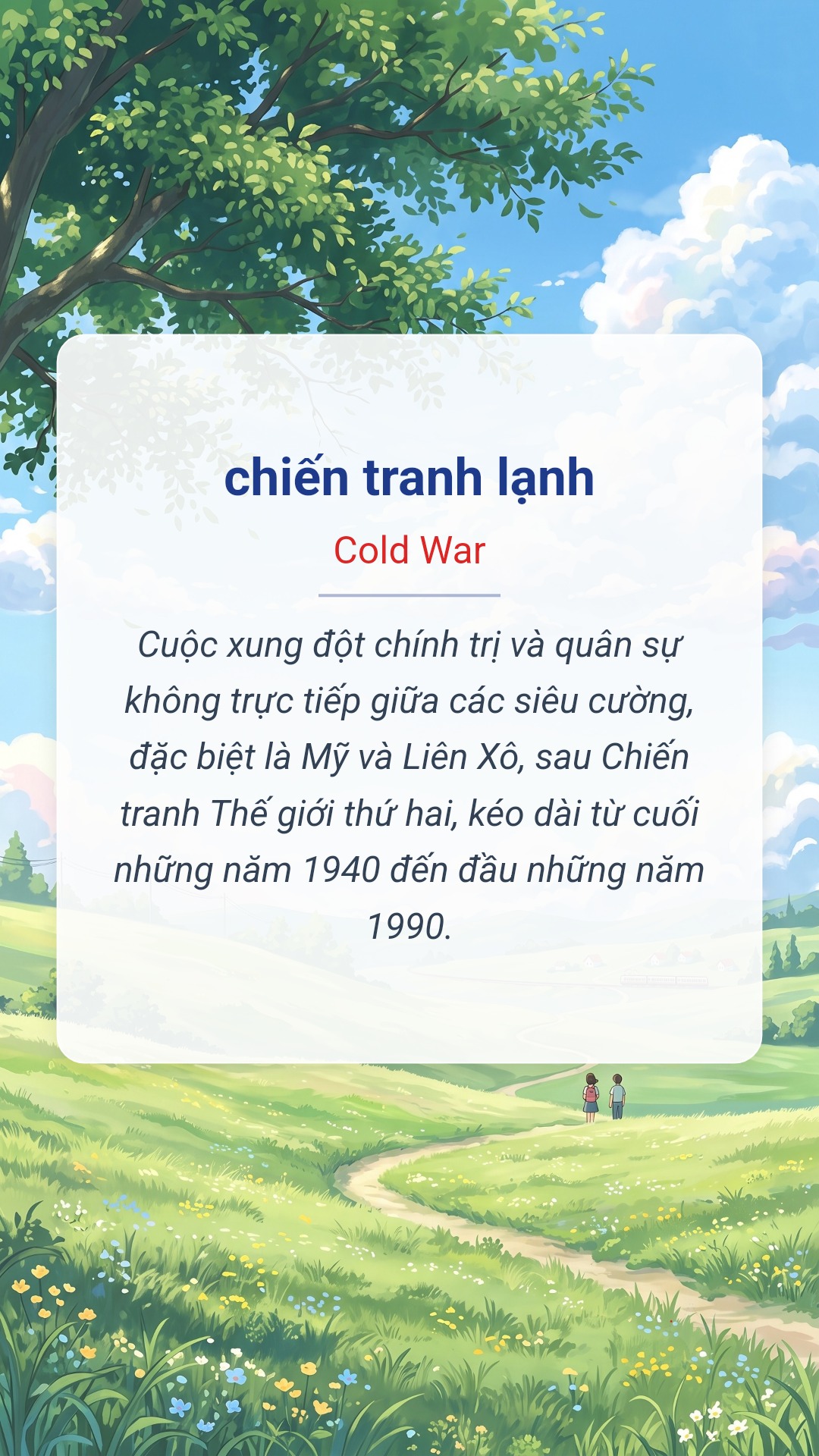 Hình minh hoạ "chiến tranh lạnh" tiếng Anh là "Cold War"