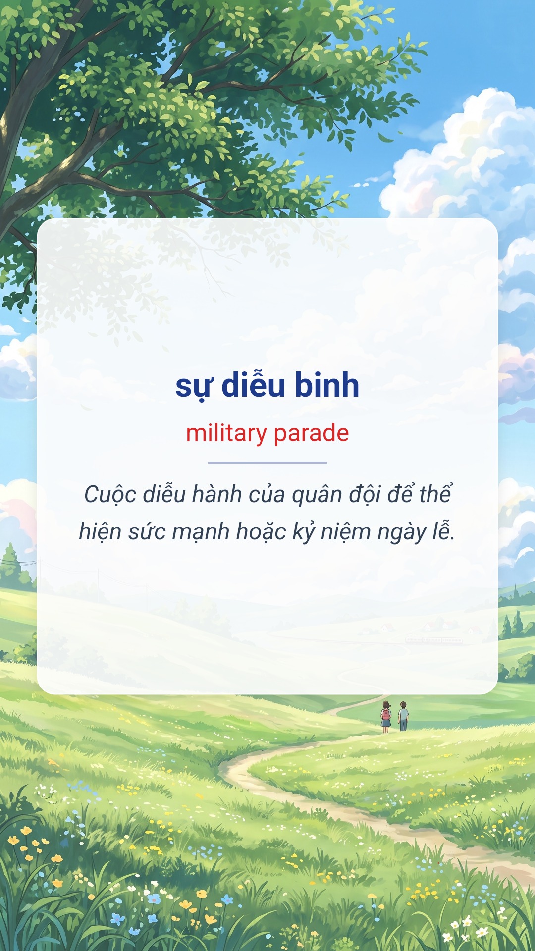 sự diễu binh tiếng Anh là military parade Hình minh hoạ "sự diễu binh" tiếng Anh là "military parade"