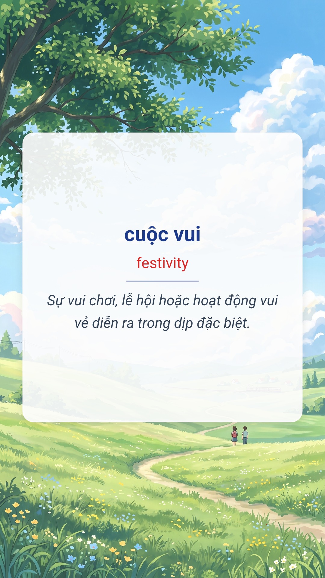 Hình minh hoạ "cuộc vui" tiếng Anh là "festivity"