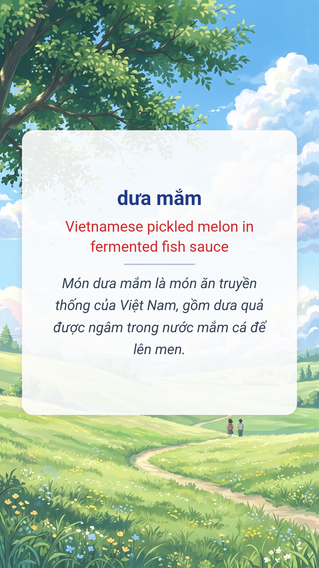 dưa mắm tiếng Anh là Vietnamese pickled melon in fermented fish sauce Hình minh hoạ "dưa mắm" tiếng Anh là "Vietnamese pickled melon in fermented fish sauce"