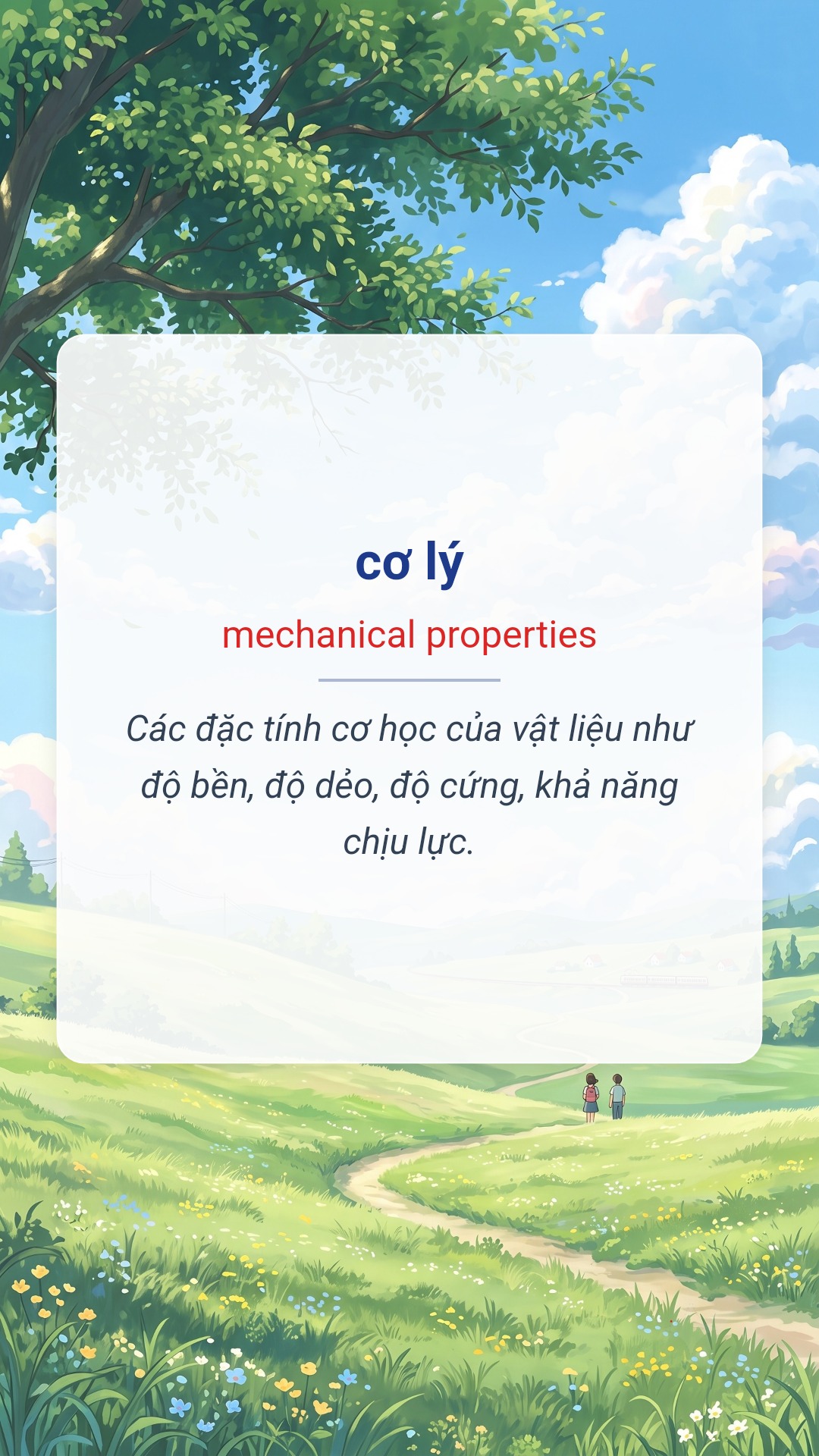 cơ lý tiếng Anh là mechanical properties Hình minh hoạ "cơ lý" tiếng Anh là "mechanical properties"