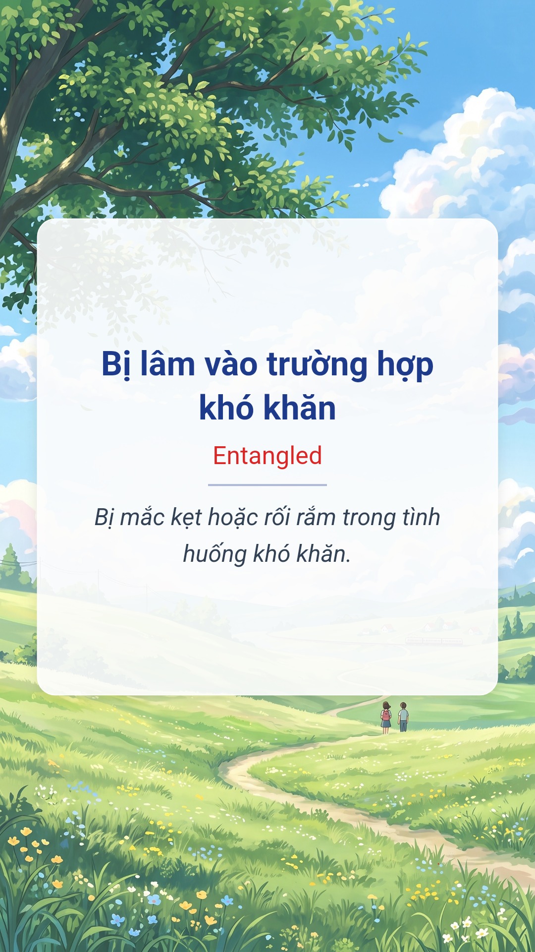 Bị lâm vào trường hợp khó khăn tiếng Anh là Entangled Hình minh hoạ "Bị lâm vào trường hợp khó khăn" tiếng Anh là "Entangled"