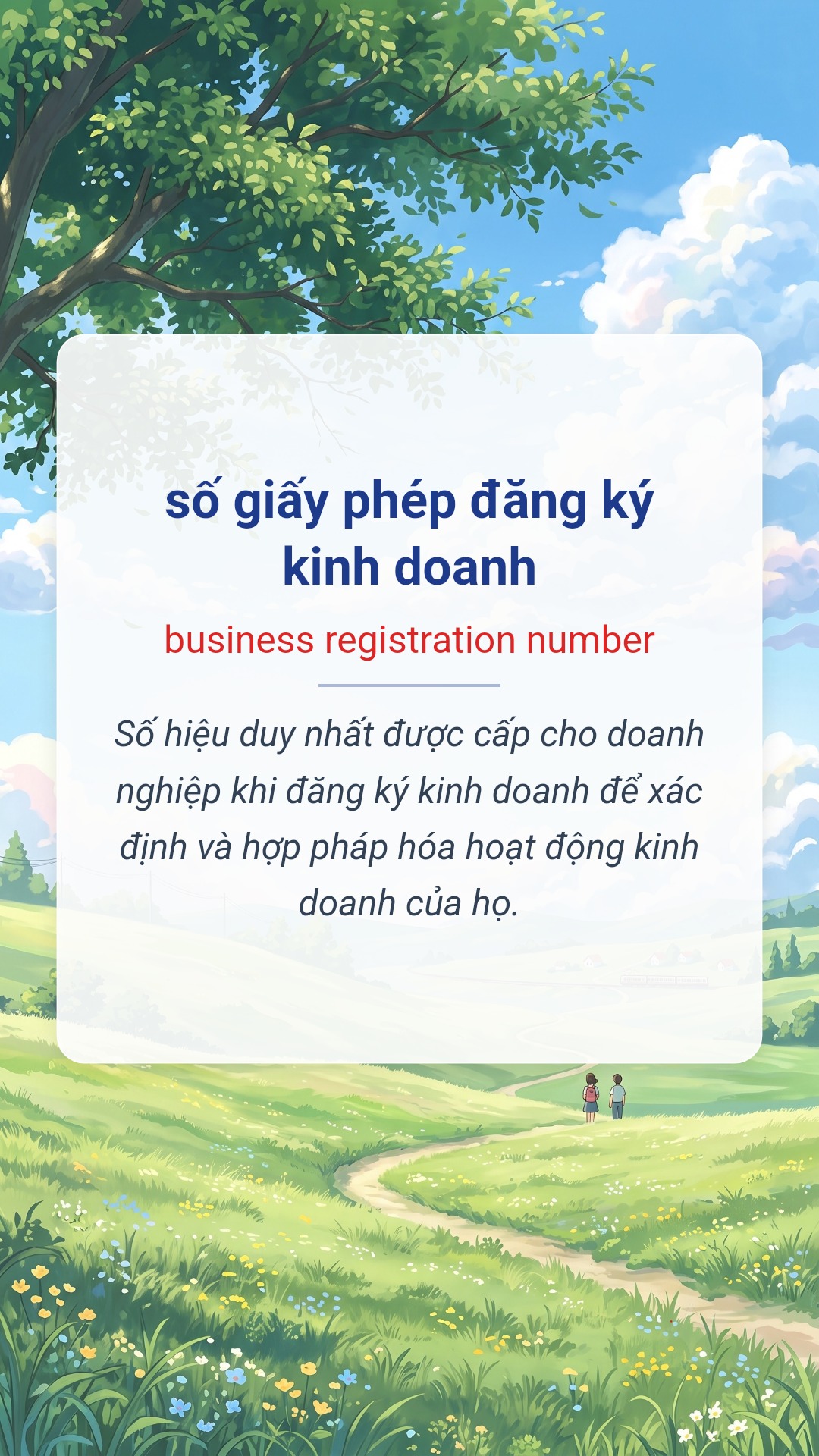 Hình minh hoạ "số giấy phép đăng ký kinh doanh" tiếng Anh là "business registration number"
