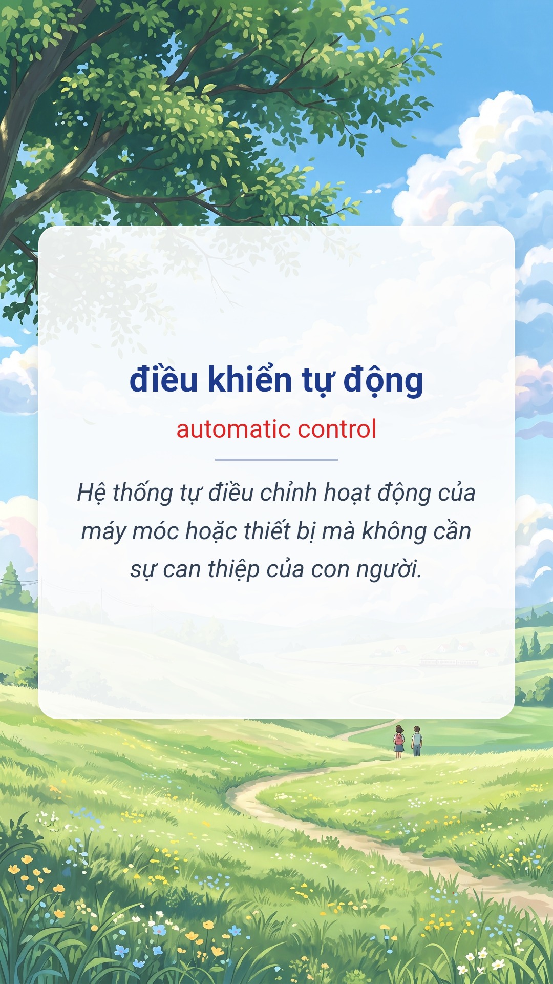 Hình minh hoạ "điều khiển tự động" tiếng Anh là "automatic control"
