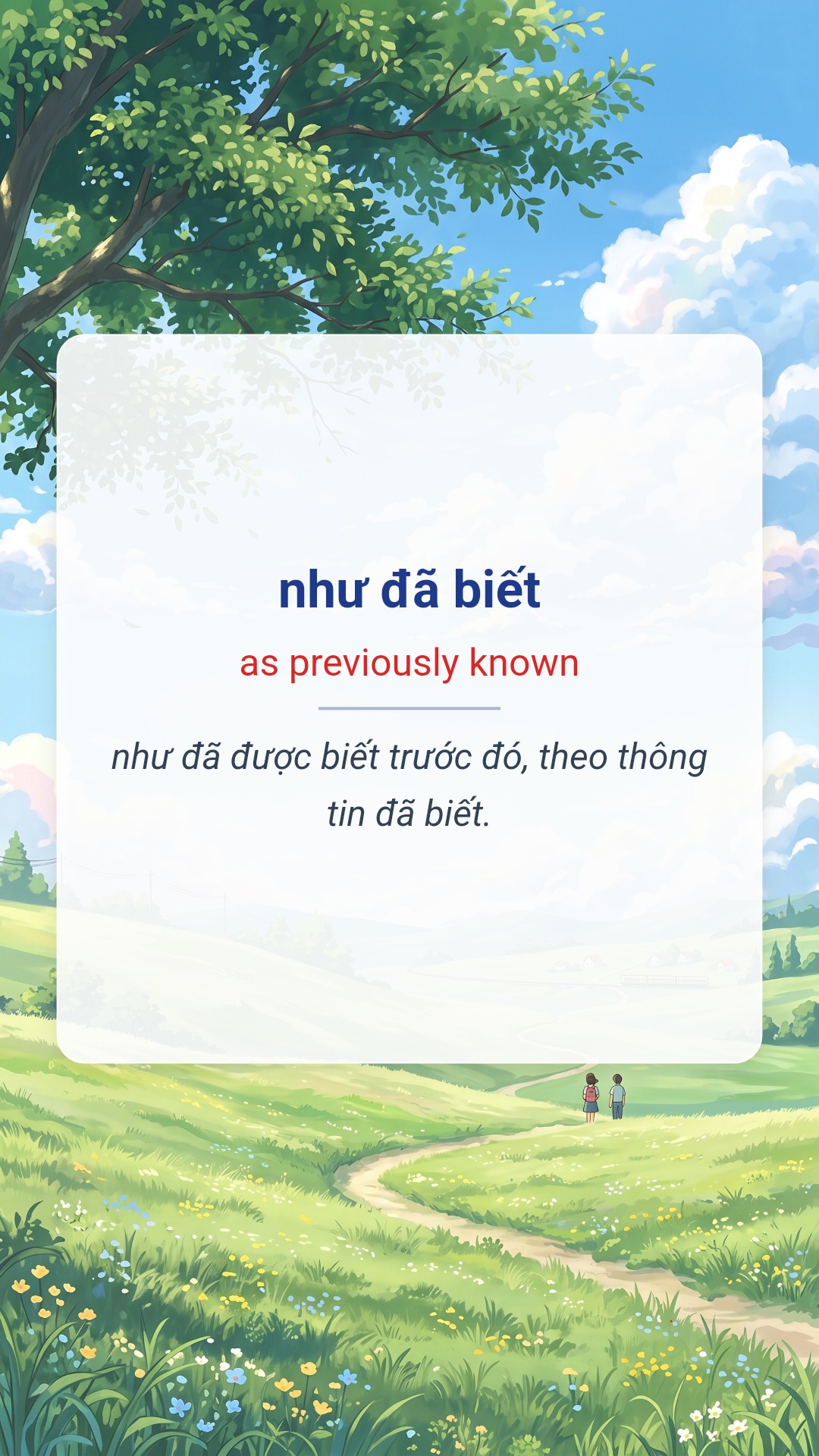 như đã biết tiếng Anh là as previously known Hình minh hoạ "như đã biết" tiếng Anh là "as previously known"